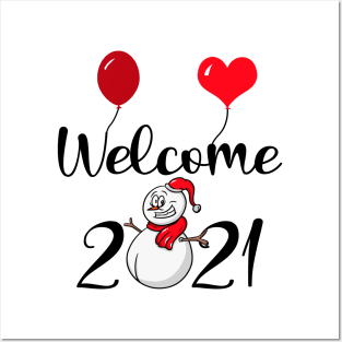 Welcome 2021 Happy New Year Posters and Art